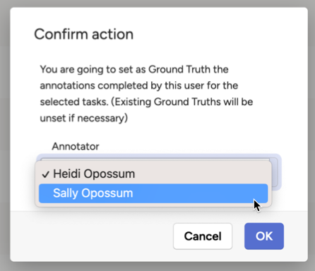 Screenshot of ground truths